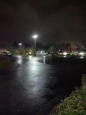 Park and ride at night. Totally empty