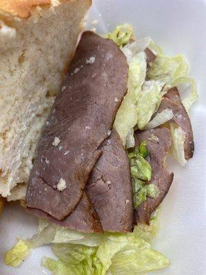 Alleged roast beef sub