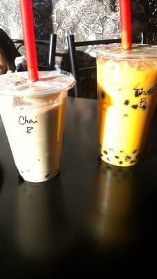 Thai tea and Chai tea bobas