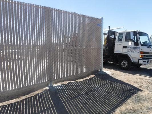 8' tall slatted chain link fence