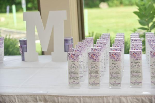 Place card table set by the Tirrell Room (place cards provided by ShootMe Photobooth)