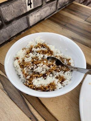 Rice and soy sauce