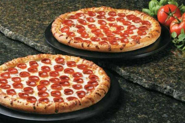 2 1-topping pizza specials available in all sizes.