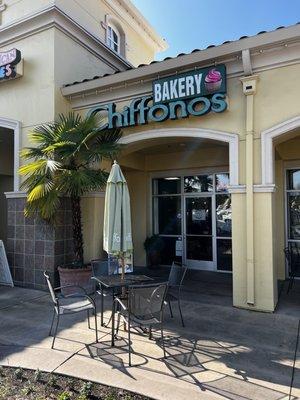 Front entrance to Chiffono's bakery.