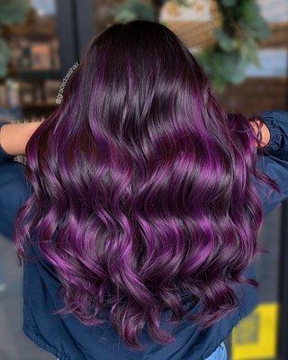 Rich violet balayage!