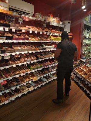 Hubby choosing a nice cigar.