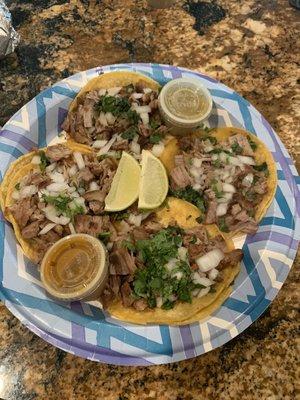 Carnitas Tacos with delicious salsa