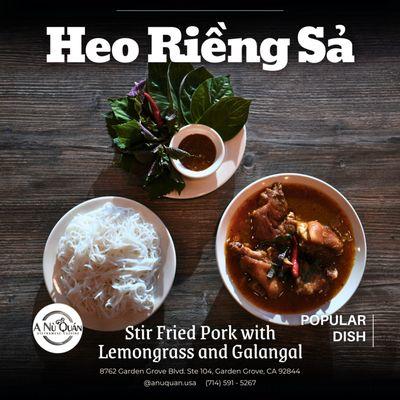 Heo Riềng Sả - Stir Fried Pork with Lemongrass and Galangal