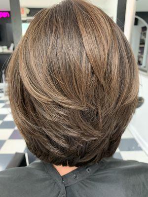 Wella color and layered cut