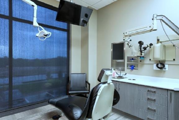 Comfortable dental chair and nice view of the outside at dental implants specialist  Gordon Dental Kansas City MO