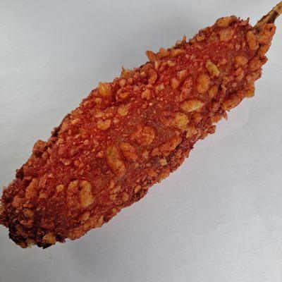 Flaming got Cheeto corndog