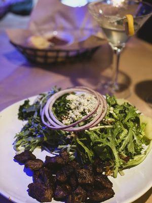 Salad with steak