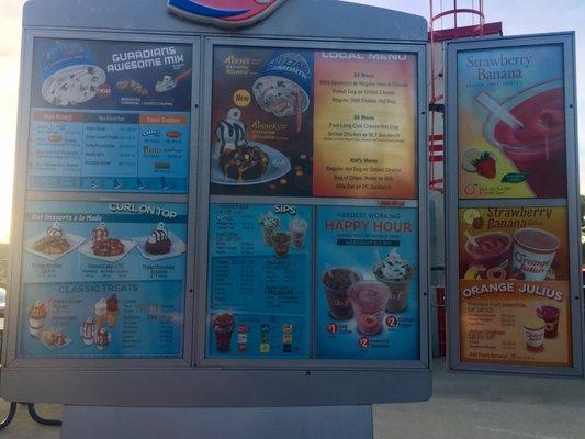 Drive Thru menu