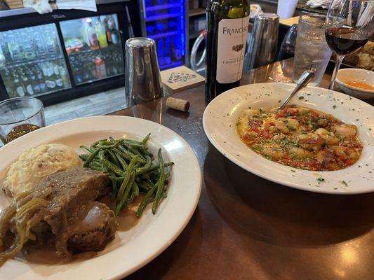 Southern meatloaf and shrimp & grits