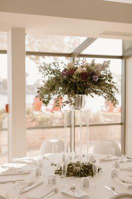 Centerpiece decor and party favors set up