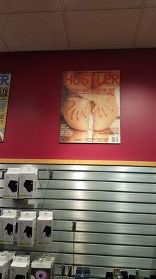 Decorated with previous Hustler magazine covers