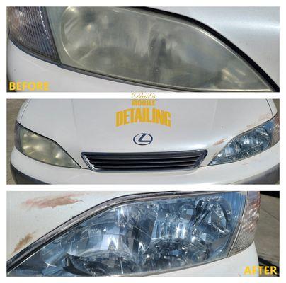 Headlight Restoration BEFORE & AFTER Paul's Mobile Detailing