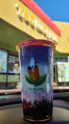 Butterfly Pea Strawberry Latte