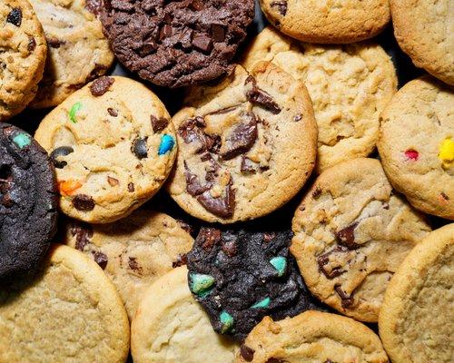 Over a dozen varieties of cookies available