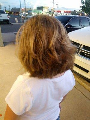 Super cute long bob hair cut from Cost Cutters