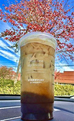 My daily happiness of Venti Iced Brown Sugar Oatmilk Shaken Espresso​, $6.75