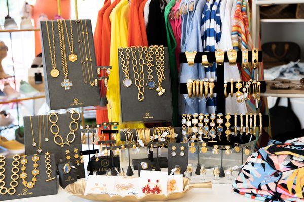 Check out our beautiful display of jewelry, carrying brands like Julie Vos, Mignonne Gavigan & more.