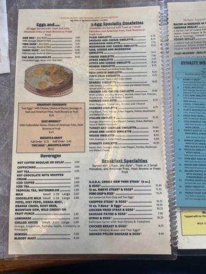 New menu as of July 2022