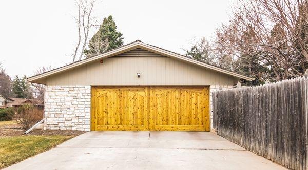 Custom "knotty" wood door