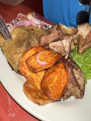 Tamale with Pork & Sweet Potato.