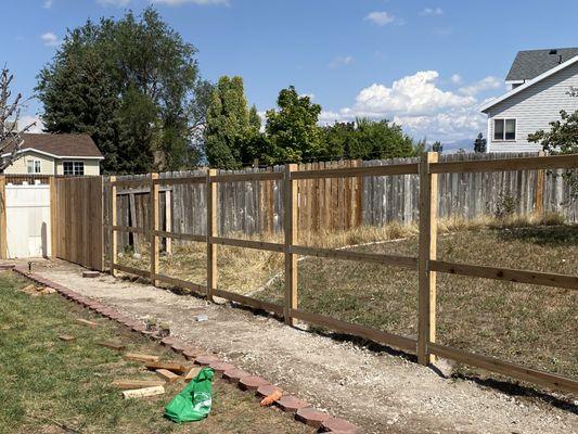 Wood fencing