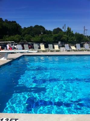 Outdoor pool for belly flops complete with two diving boards