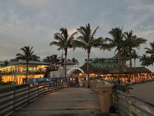 Outdoor seating area from the pier