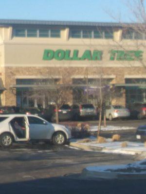 The front of the dollar tree store.