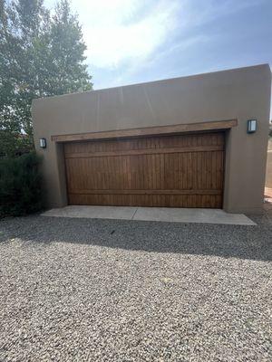 Garage door finish