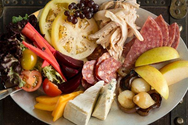 Loughman's Platter: Artisan cheese, meat, bread, pickles, roasted onion, mustard