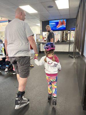 Uncle Paul taking his niece ice skating