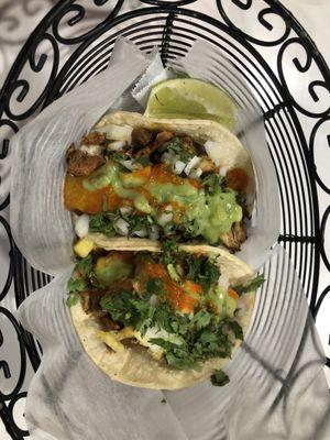 al pastor chicken and pork tacos