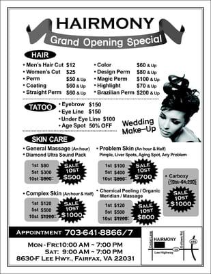 Our Special Price for Grand Opening!!~