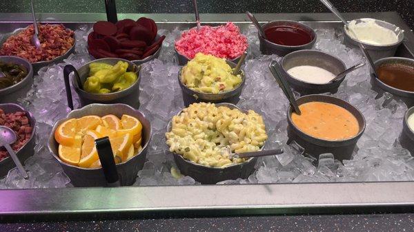 This is the potato salad and macaroni salad on the salad bar located right outside the restroom area. It's very dried out.