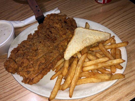 This is the lunch sized chicken fried steak!!!