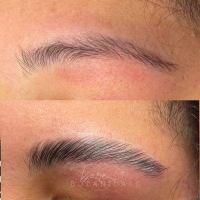 before + after brow lamination