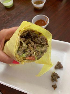 Carne asada burrito