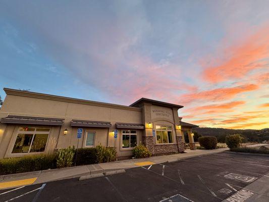 Morning Star Dentistry in Sonora, CA, with a stunning sunrise backdrop, symbolizing bright smiles and a fresh start to your day!