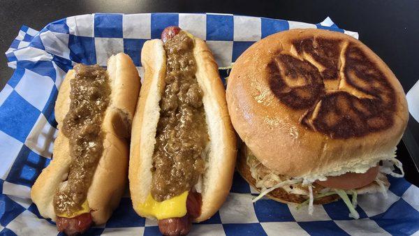 Chili dogs and the Grilled Chicken Sandwich