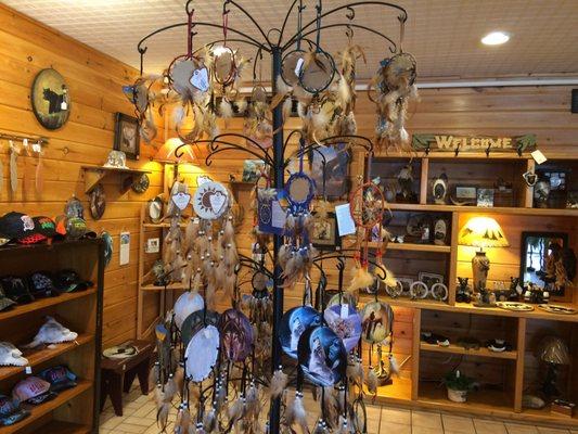 Dream catchers and cabin decor galore