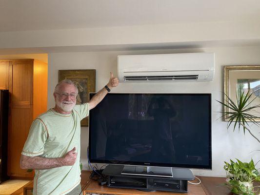 Check out our satisfied customer enjoying the comfort of their new air conditioning installation!