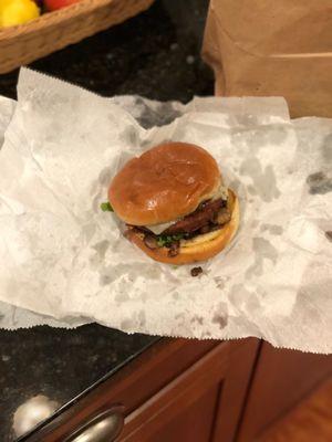 Mushroom Swiss Burger + Tomato and Lettuce