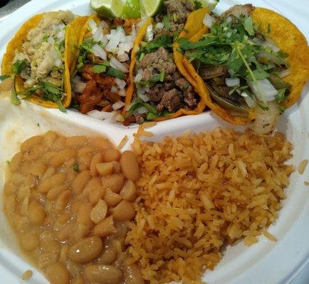 Taco plate with extra taco.