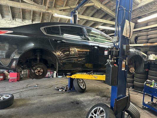 Acura tl. Brake job. New pads rotors all 4 wheels.