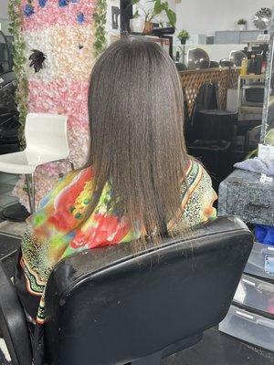 Length and hair straightened by Terrel before trim